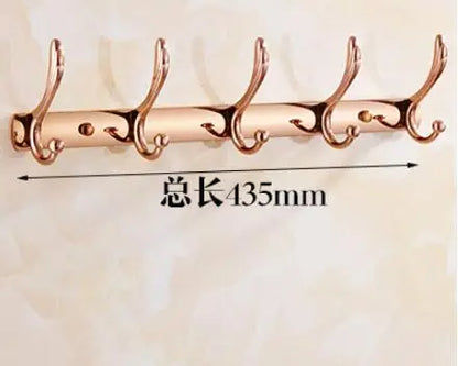 Wall Mounted Gold/Chrome/Rose Gold Clothes Hat Hook Row