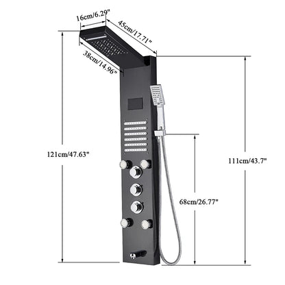 Led Light Shower Panel Faucet Waterfall Rain Shower