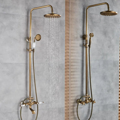 Classic Antique Brass Bathroom Shower Faucet Bathtub Shower