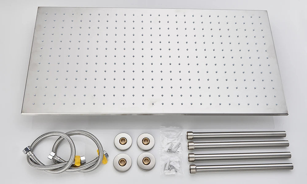 Rozin Led Matte Black Shower Head 40 80cm