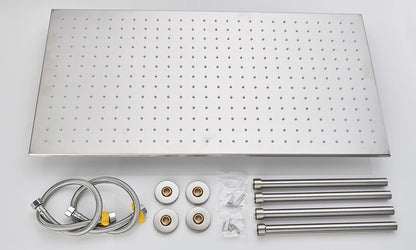 Rozin Led Matte Black Shower Head 40 80cm