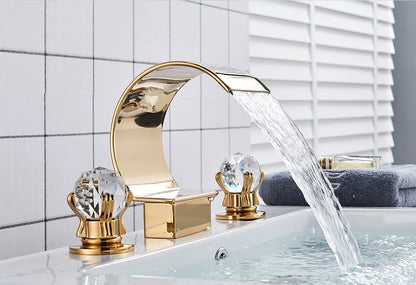 Wanmivezlo Waterfall Bathroom Basin Faucet Deck Mounted Cold