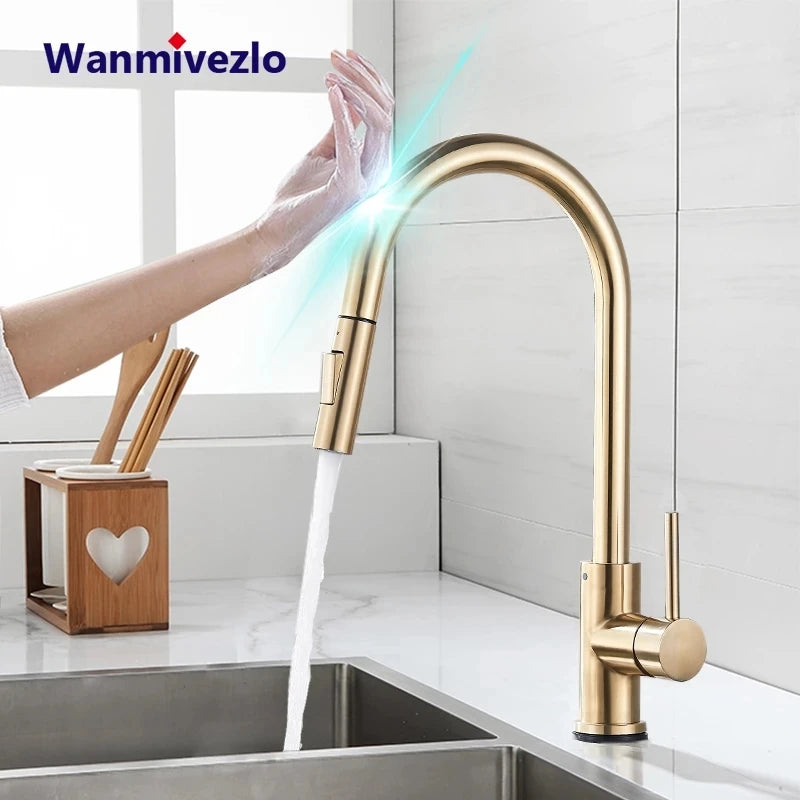 Pull Out Touch Sensor Faucet 360 Rotation Smart