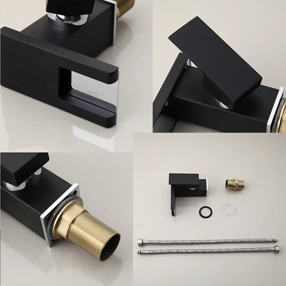 Bathroom Hydropower Led Waterfall Faucet Sink Basin Mixer