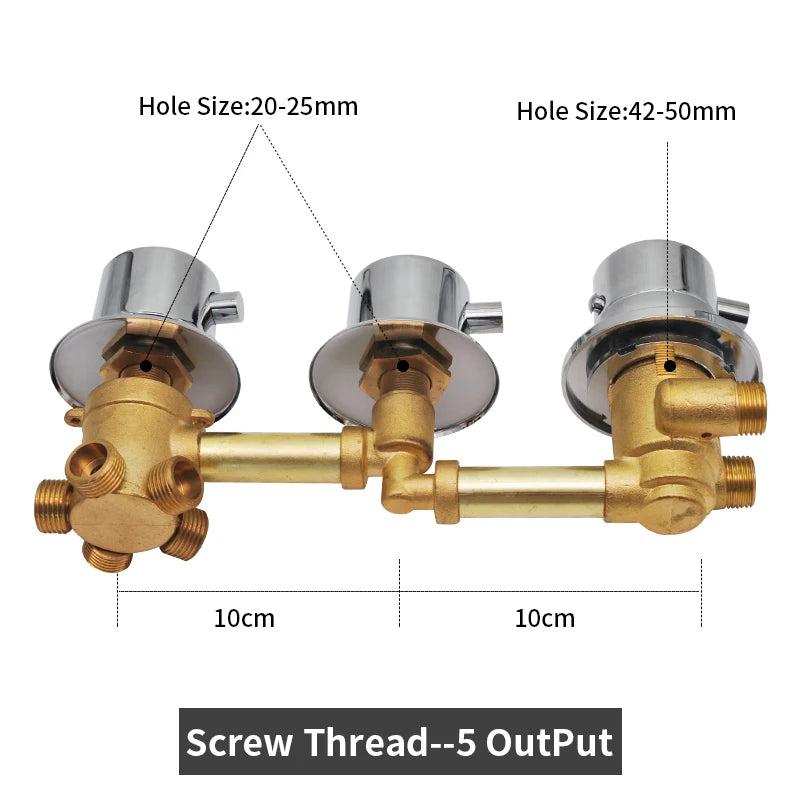 Vagsure 2/3/4/5ways Outlet Brass Mixing Valve Diverter