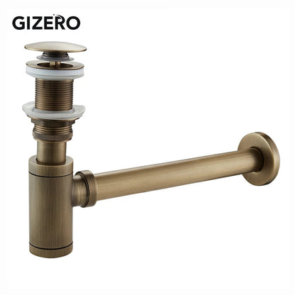 Antique Finish Brass Bathroom Lavatory Basin Sink Pop-Up