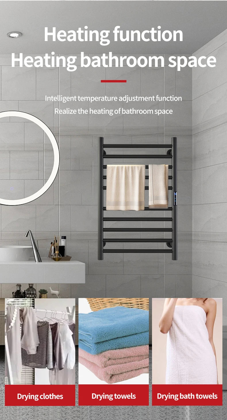Smart Electric Towel Rack Stainless Steel Heated Towel