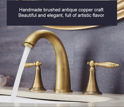 Ellen Antique Bronze Bath Sink Faucet Double Handle