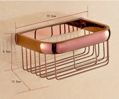 Rose Gold Double Towel Bars Bathroom Towel Ring