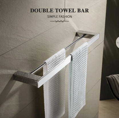 Stainless Steel Bathroom Wall Shelf Towel Bar Rack
