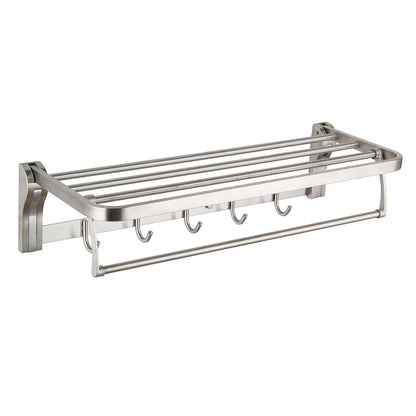 Taicute Towel Rack Shelf Hooks Movable Bar Sus