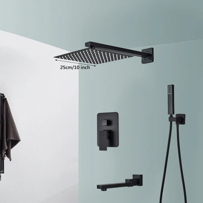 Black Shower Faucets Wall Mounted Rainfall Shower System