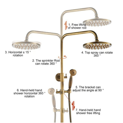 Rain Shower Bidet Spray Faucet Antique Bronze Finished