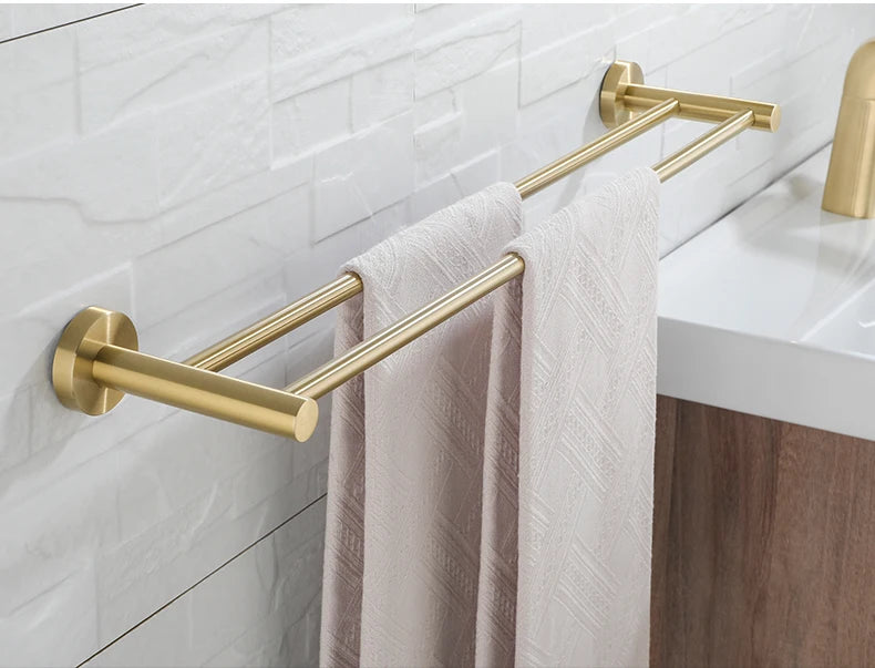 Vibrant Moderne Brushed Gold Towel Racks Fashion Gold