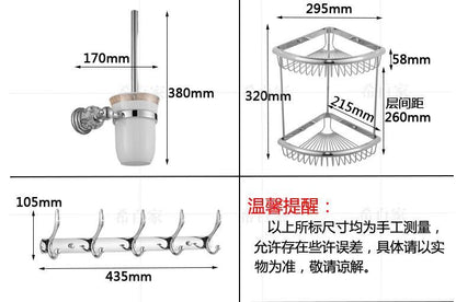 Brass Shower Shelf Toilet Paper Holder Silver Crystal