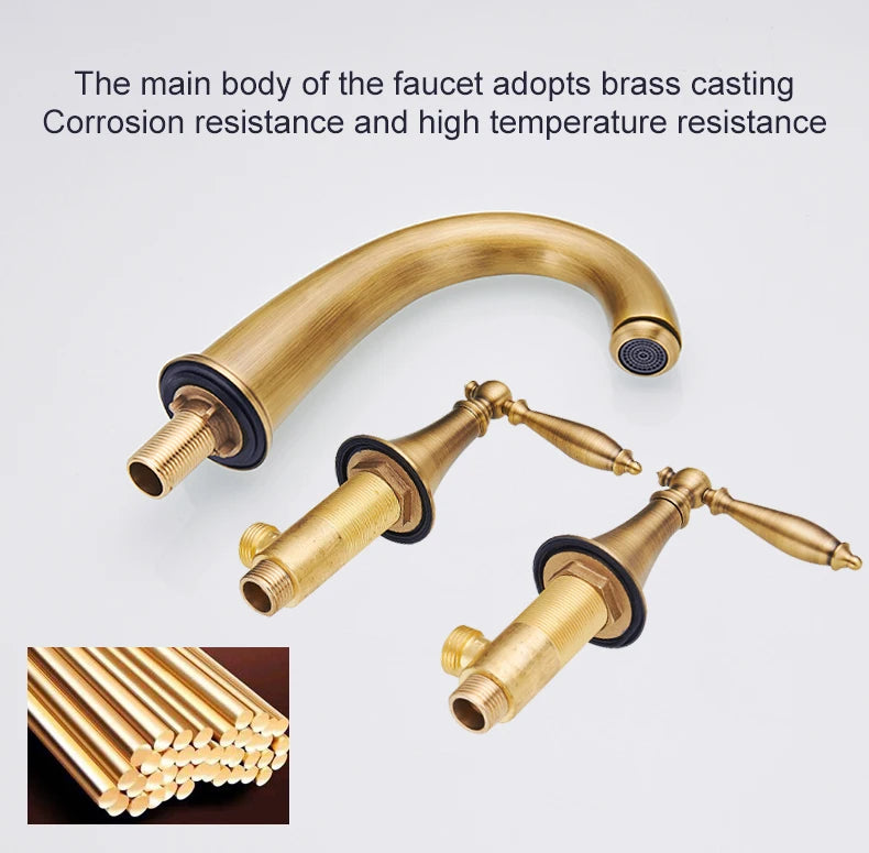 Ellen Antique Bronze Bath Sink Faucet Double Handle