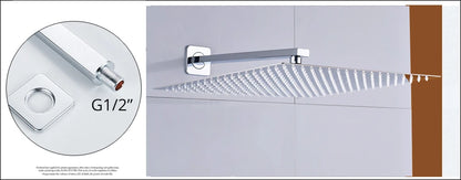 Rozin Wall Mount Rainfall Shower Faucet Chrome Concealed