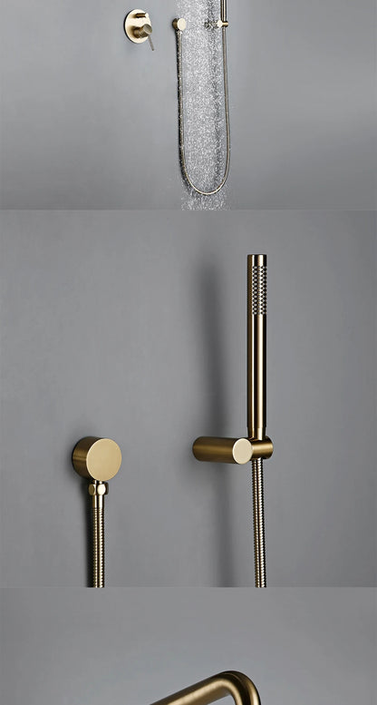 Shower System Wall Mount Bathroom Bath Faucet Brass