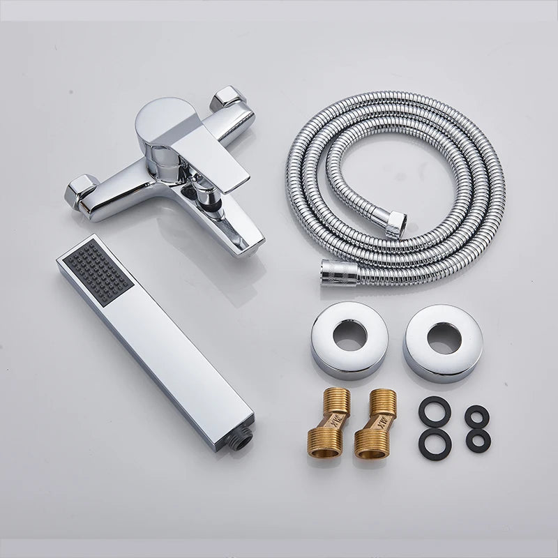 Matte Black Shower Faucet Wall Mount Bathroom Shower