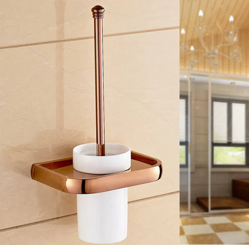 Rose Gold Double Towel Bars Bathroom Towel Ring