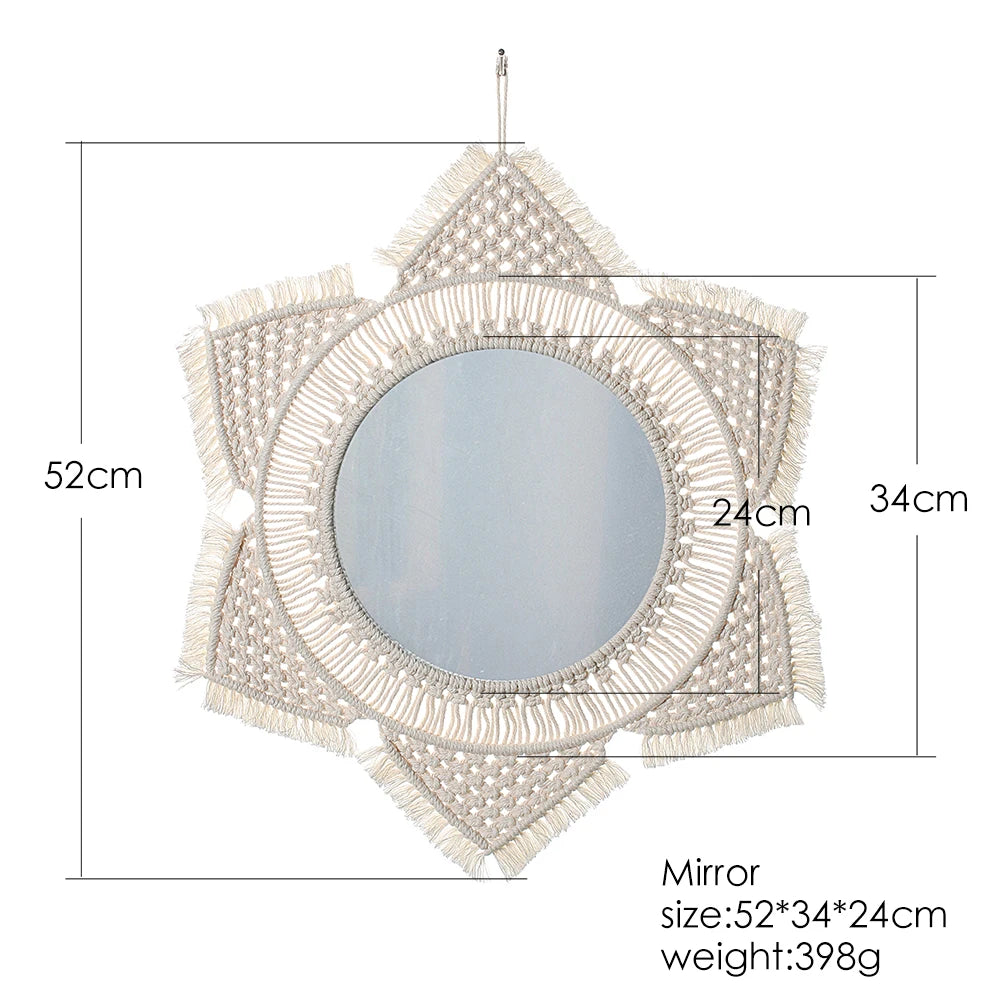 Wall Mirror Macrame Decorative Mirrors Boho Decor Wall