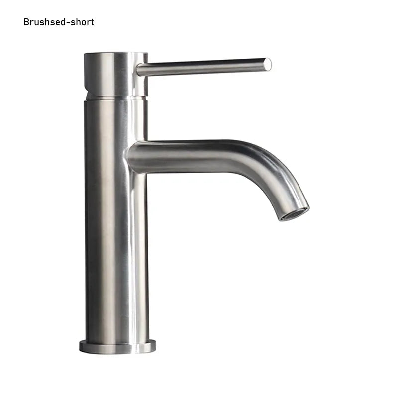 Brushed Rose Gold Bathroom Sink Faucet Deck Mounted