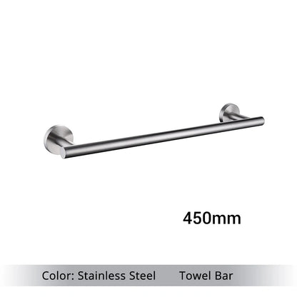 Bathroom Hardware Kit Brushed Stainless Steel Round Wall