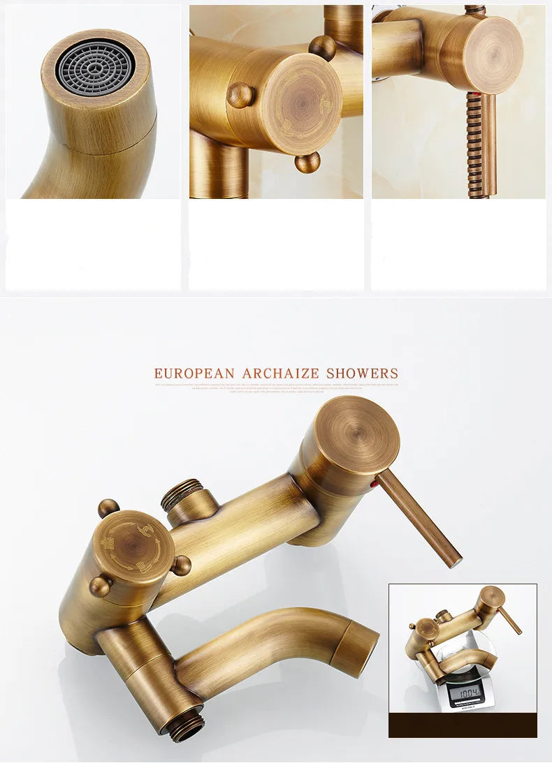 Zgrk Antique Rain Shower Faucets Hand Wall Mounted