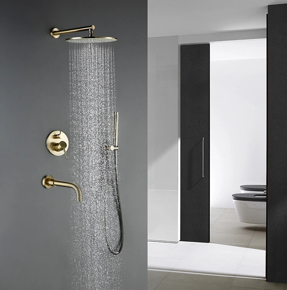 Bathroom Faucet Shower Mixer Tap Spout Black Solid