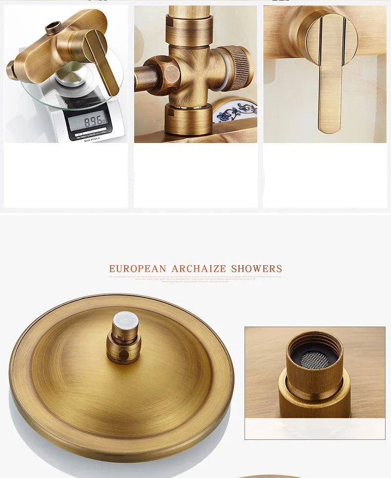 Zgrk Antique Rain Shower Faucets Hand Wall Mounted