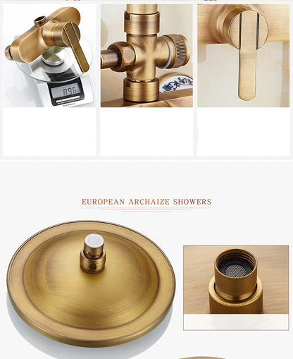 Zgrk Antique Rain Shower Faucets Hand Wall Mounted