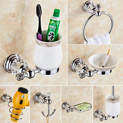 Bathroom Hardware Crystal Bath Towel Shelf Toilet Paper