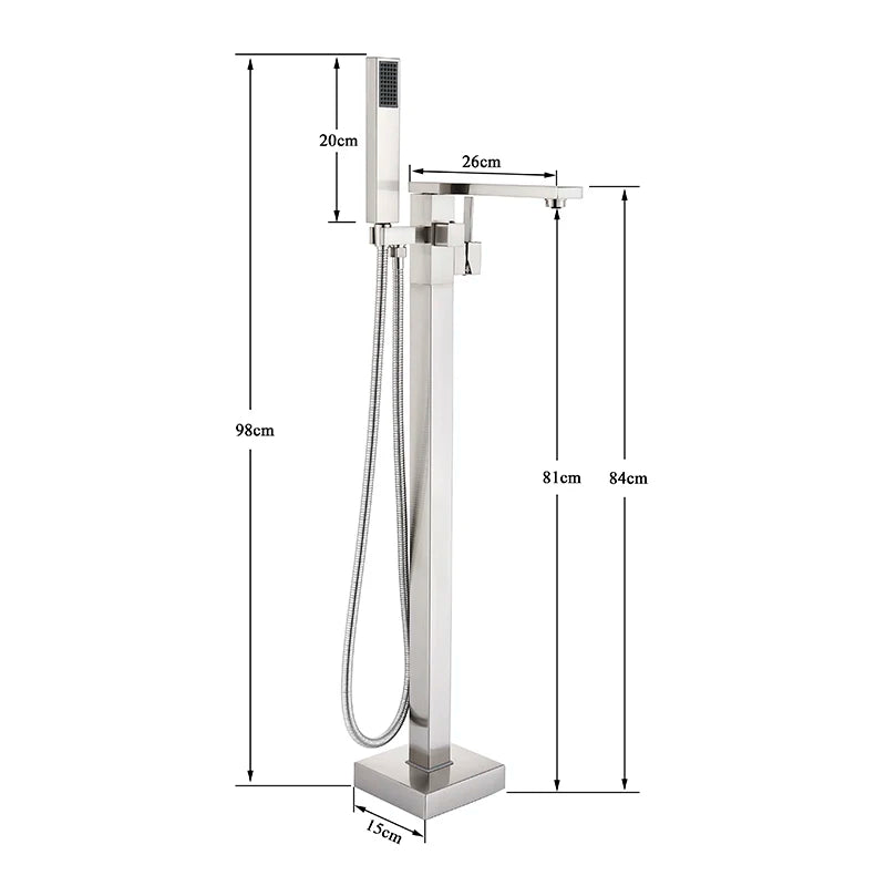 Shbshaimy Golden Floor Bathroom Bathtub Faucet Handshower Cold