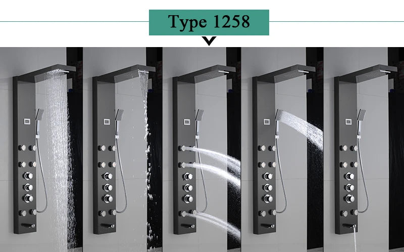 Luxury Led Shower Panel Spa Massage Jet Shower