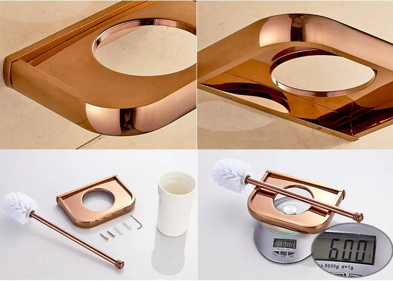 Rose Gold Double Towel Bars Bathroom Towel Ring
