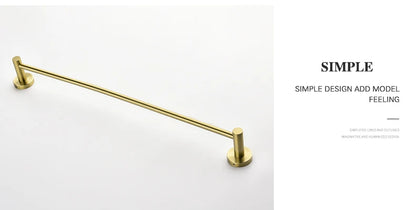 Brushed Gold Towel Bar Rack 304 Stainless Steel