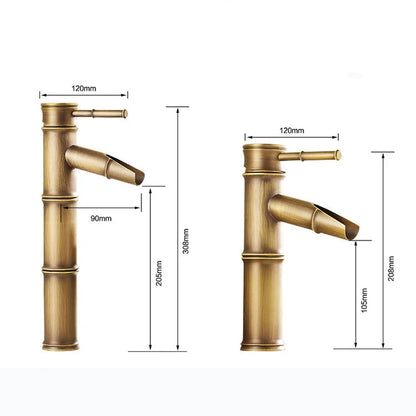 Bathroom Basin Faucet Antique Brass Bamboo Shape Faucet