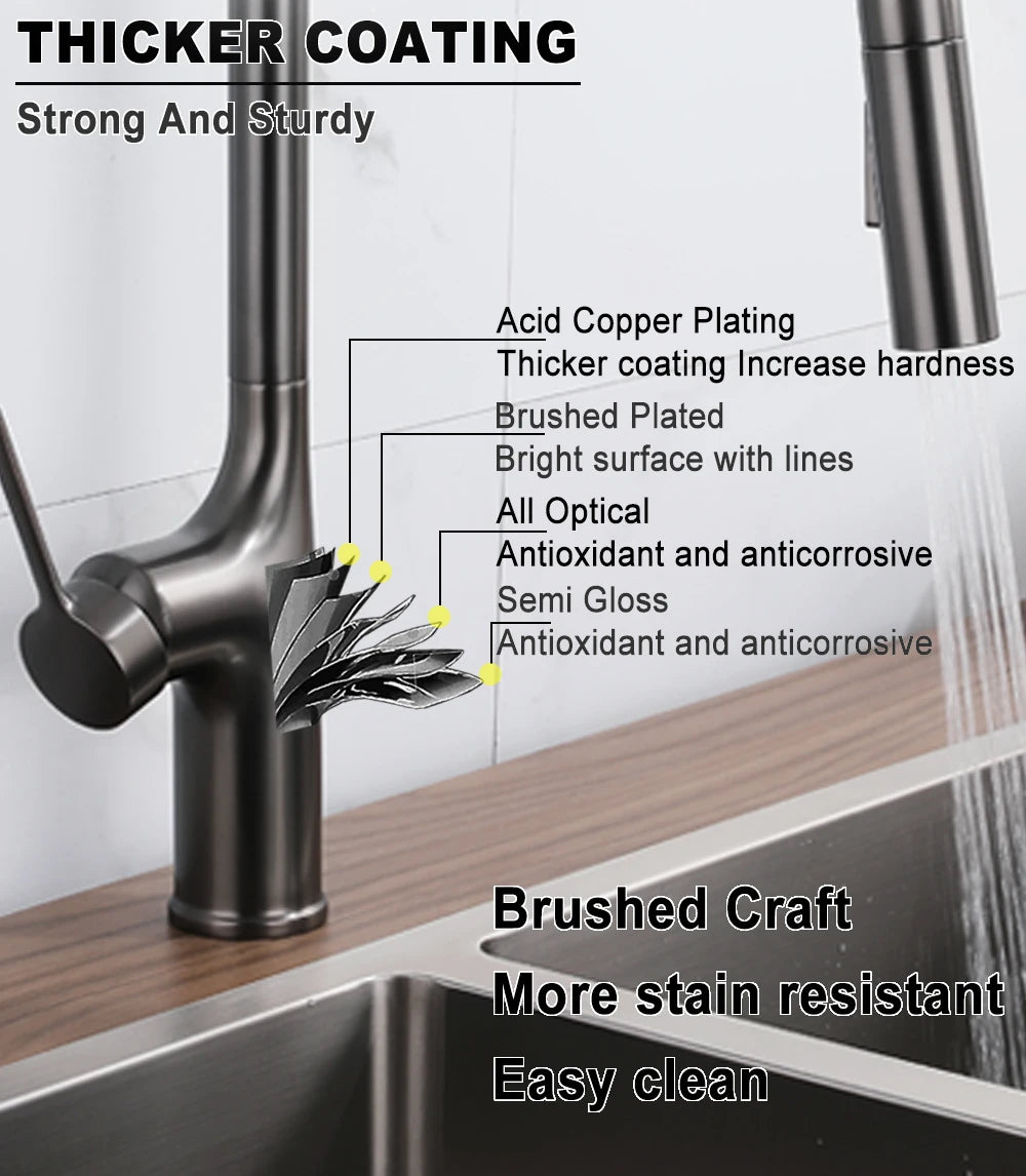 Deck Mounted Faucet Pull Out Mixer Tap Bagnolux