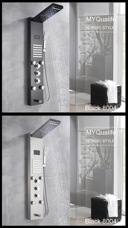 Led Light Shower Panel Waterfall Rain Digital Display