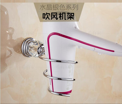 Brass Shower Shelf Toilet Paper Holder Silver Crystal
