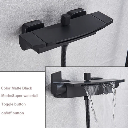 Brass Wall Mounted Waterfall Bathtub Faucet Bathroom Faucet