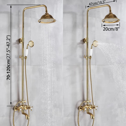 Gold Shower Faucet Bath Shower Mixer Tap Rainfall