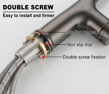 Deck Mounted Faucet Pull Out Mixer Tap Bagnolux