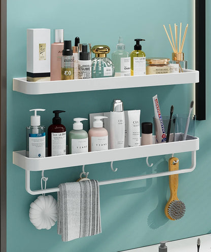 Black / White Bathroom Shelf Shampoo Holder Storage