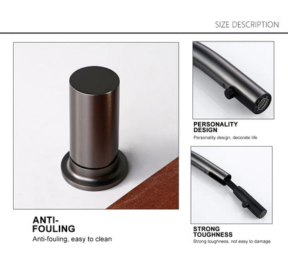 Pull Down Sink Faucet Brushed Gunmetal Black Handle