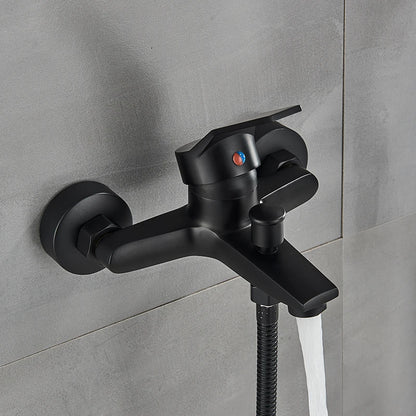Matte Black Shower Faucet Wall Mount Bathroom Shower
