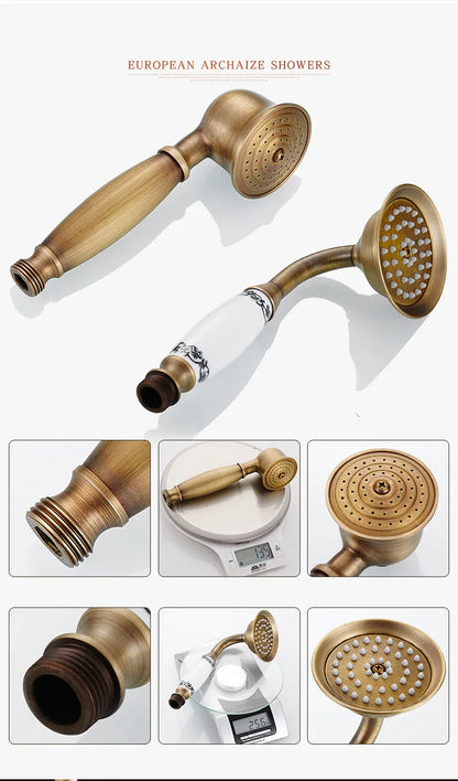 Zgrk Antique Rain Shower Faucets Hand Wall Mounted