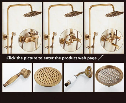 Zgrk Antique Rain Shower Faucets Hand Wall Mounted