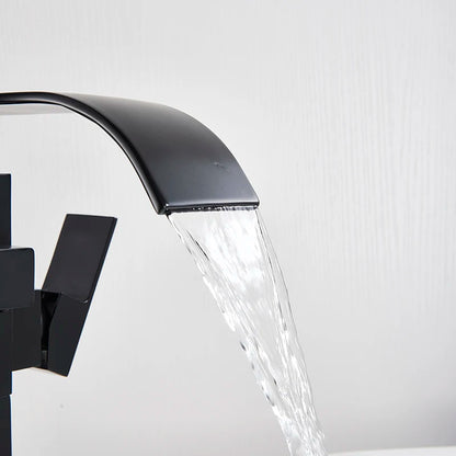 Shbshaimy Golden Floor Bathroom Bathtub Faucet Handshower Cold