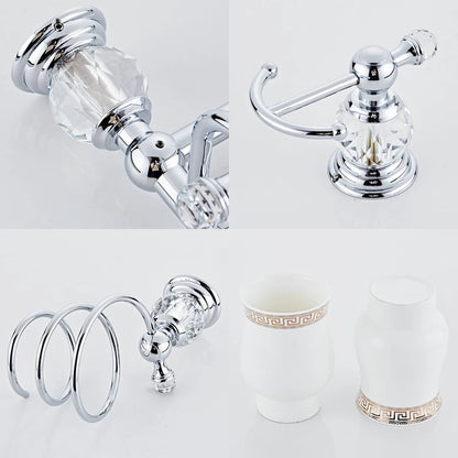 Bathroom Hardware Crystal Bath Towel Shelf Toilet Paper